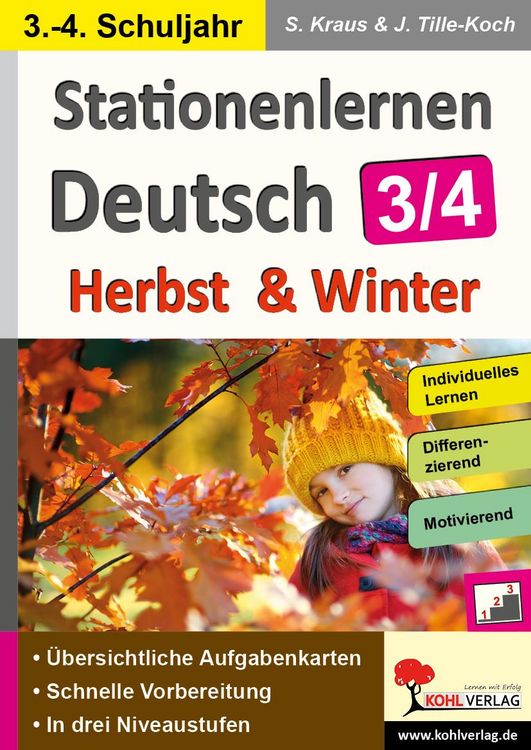 Produktbild: Stationenlernen Deutsch - Herbst & Winter / Klasse 3-4