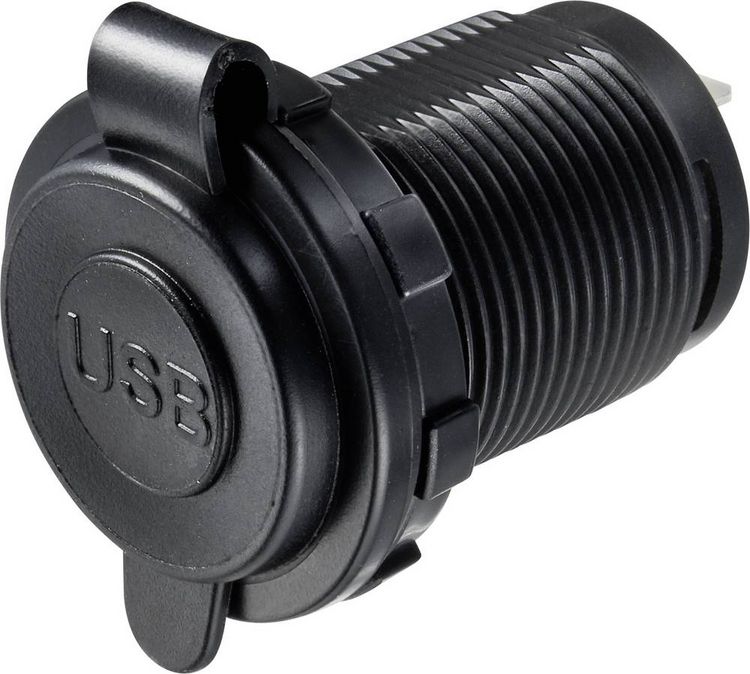 Produktbild: USB-Ladestecker mit 2 USB A-Anschl&uuml;ssen Buchse, Einbau TC-9070412 TRU COMPONENTS Inhalt: 1 St.