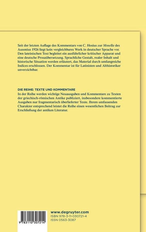Produktbild: D. Magnus Ausonius, "Mosella"