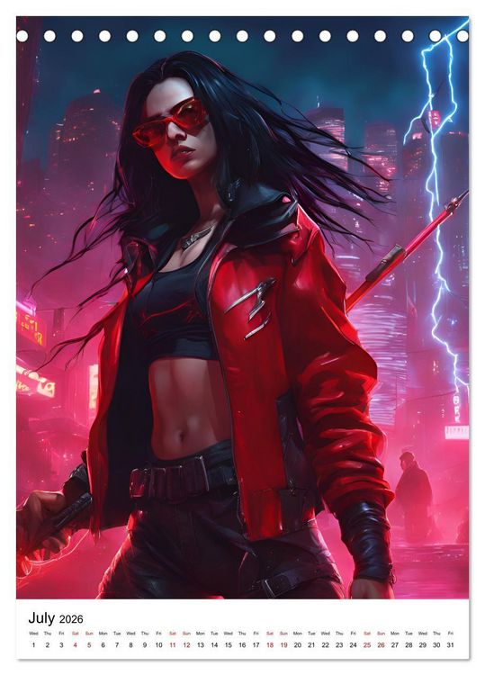 Produktbild: The Witches of Cyberpunk City (Desk Calendar 2026 DIN A5 portrait), CALVENDO 12 Month DeskCalendar