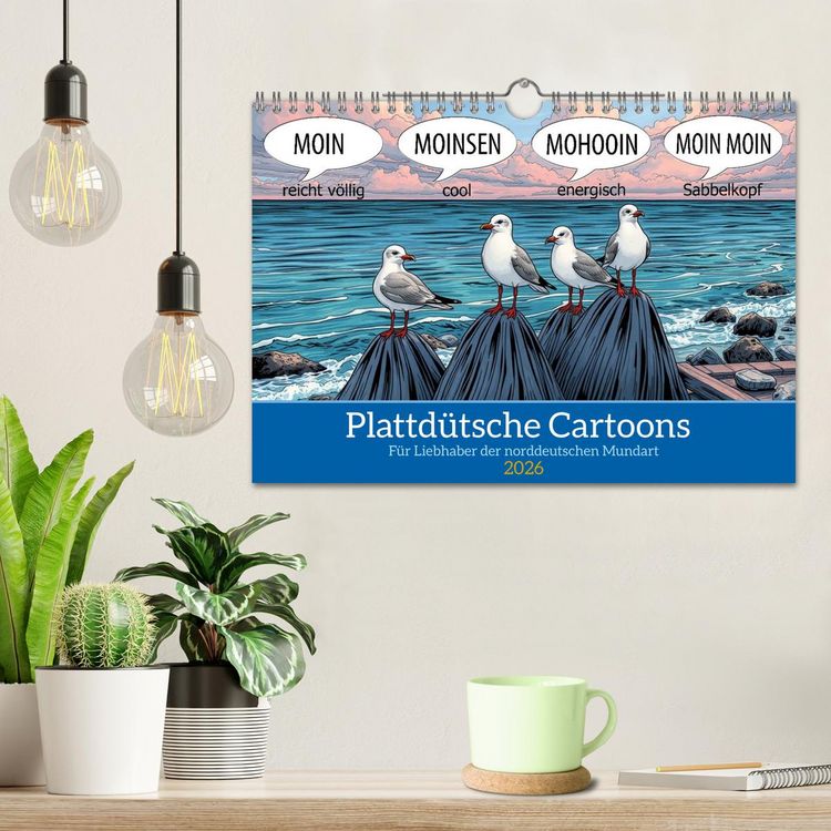 Produktbild: Plattd&uuml;tsche Cartoons (Wandkalender 2026 DIN A4 quer), CALVENDO Monatskalender
