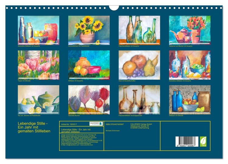 Produktbild: Lebendige Stille - Ein Jahr mit gemalten Stillleben (Wandkalender 2026 DIN A3 quer), CALVENDO Monatskalender