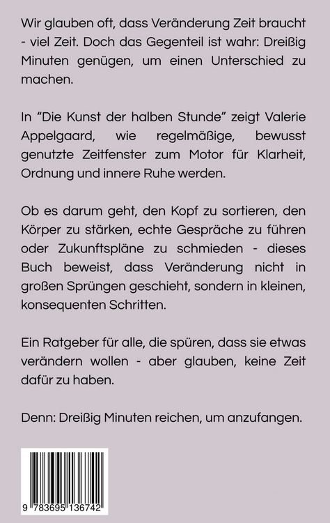 Produktbild: Die Kunst der halben Stunde