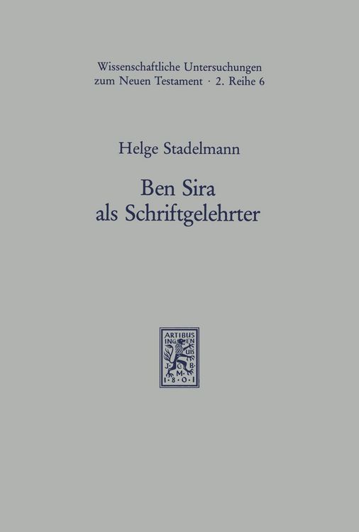 Produktbild: Ben Sira als Schriftgelehrter
