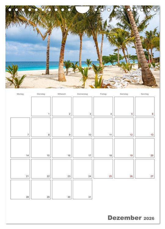 Produktbild: Sansibar - Reiseplaner (Wandkalender 2026 DIN A4 hoch), CALVENDO Monatskalender