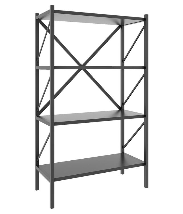 Produktbild: Holz Metall Stand Regal B&uuml;ro B&uuml;cher Insasi 4fach