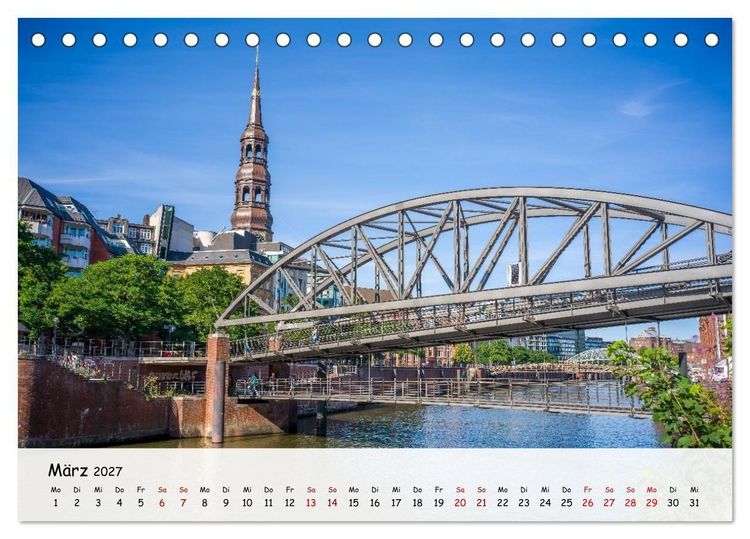 Produktbild: Hamburg - Zwischen Alster und Elbe (Tischkalender 2027 DIN A5 quer), CALVENDO Monatskalender