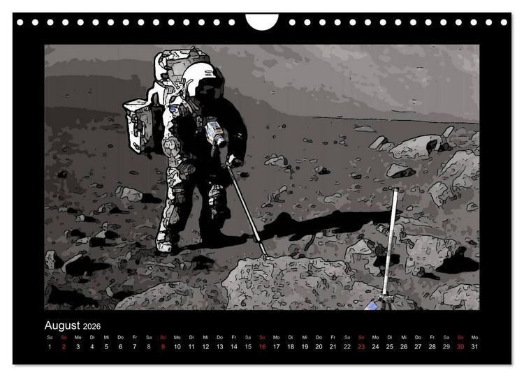 Produktbild: Landing On The Moon Like A Cartoon (Wandkalender 2026 DIN A4 quer), CALVENDO Monatskalender