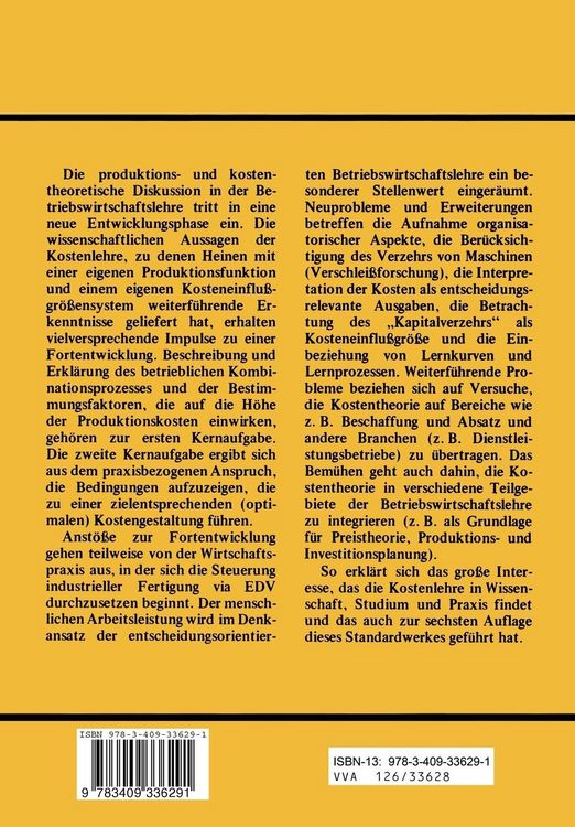 Produktbild: Betriebswirtschaftliche Kostenlehre