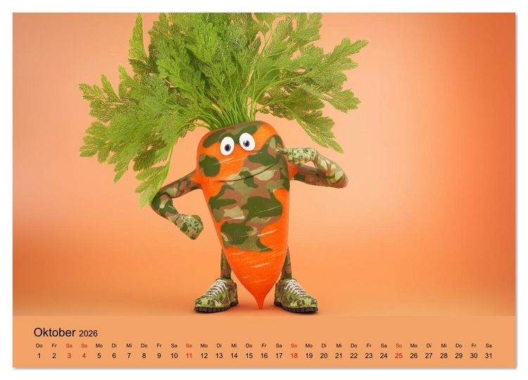 Produktbild: Esse ich nicht! Der freche Kinderkalender mit Obst & Gem&uuml;se (hochwertiger Premium Wandkalender 2026 DIN A2 quer), Kunstdruck in Hochglanz
