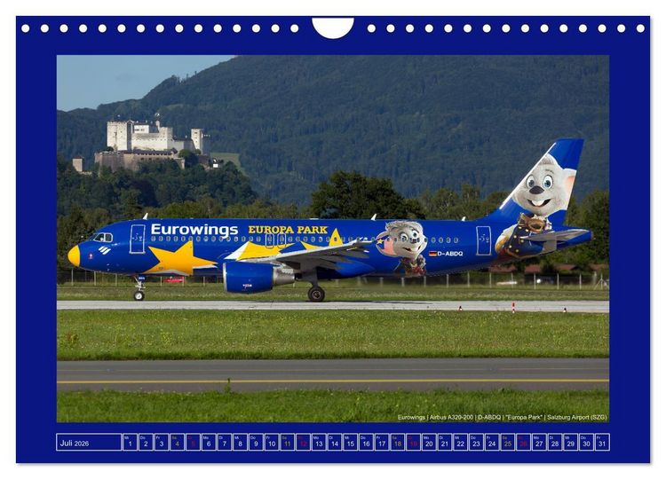 Produktbild: Bunte Airliner (Wandkalender 2026 DIN A4 quer), CALVENDO Monatskalender