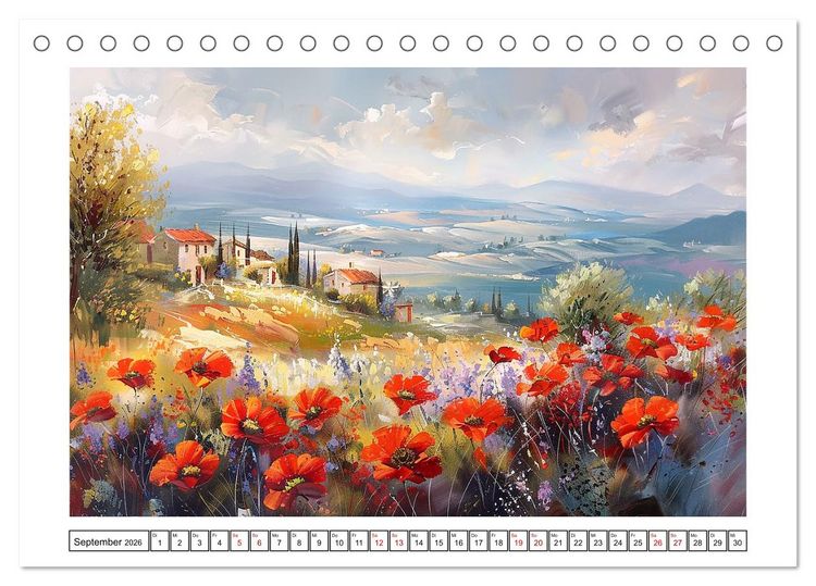 Produktbild: Toskana bis Provence (Tischkalender 2026 DIN A5 quer), CALVENDO Monatskalender
