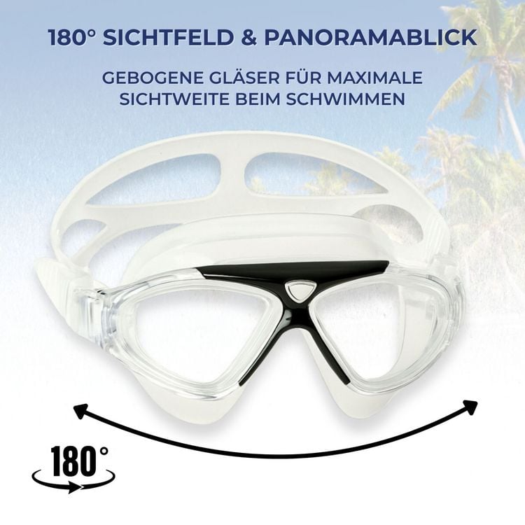 Produktbild: Schwimmbrille JAVA Adult im Carrybag, transp.,black,white