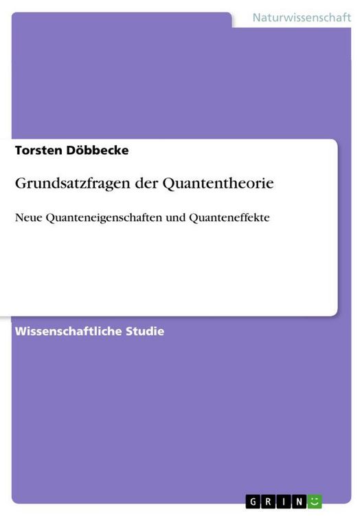 Produktbild: Grundsatzfragen der Quantentheorie