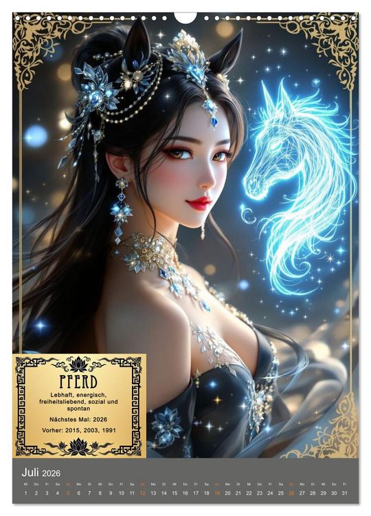 Produktbild: Magische chinesische Tierkreiszeichen (Wandkalender 2026 DIN A3 hoch), CALVENDO Monatskalender