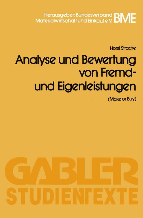 Produktbild: Analyse und Bewertung von Fremd- und Eigenleistungen(Make or Buy)