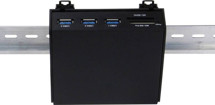 Produktbild: Renkforce DIN-Rail-Halterung Passend f&uuml;r (Entwicklungskits): Raspberry Pi&reg;, Arduino, Banana Pi zur Hutschienenmontage Schwarz