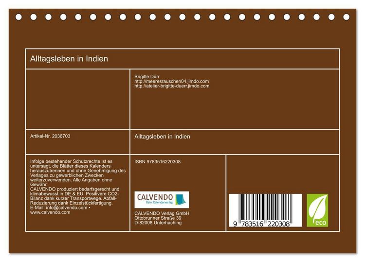 Produktbild: Alltagsleben in Indien (Tischkalender 2026 DIN A5 quer), CALVENDO Monatskalender