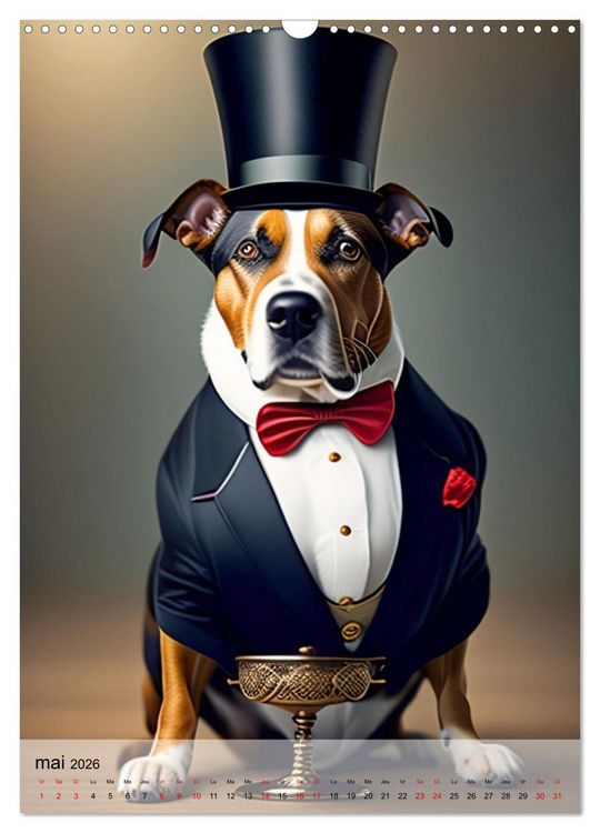 Produktbild: Chiens styl&eacute;s (Calendrier mural 2026 DIN A3 horizontal), CALVENDO calendrier mensuel