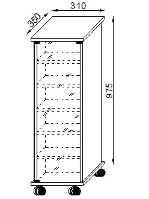 Produktbild: Holz CD DVD Stand Regal Schrank Valenza Glast&uuml;r
