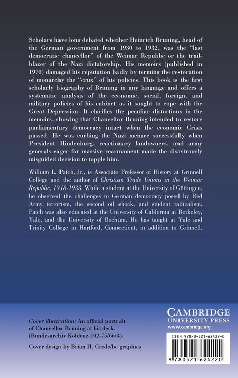 Produktbild: Heinrich Bruning and the Dissolution of the Weimar Republic