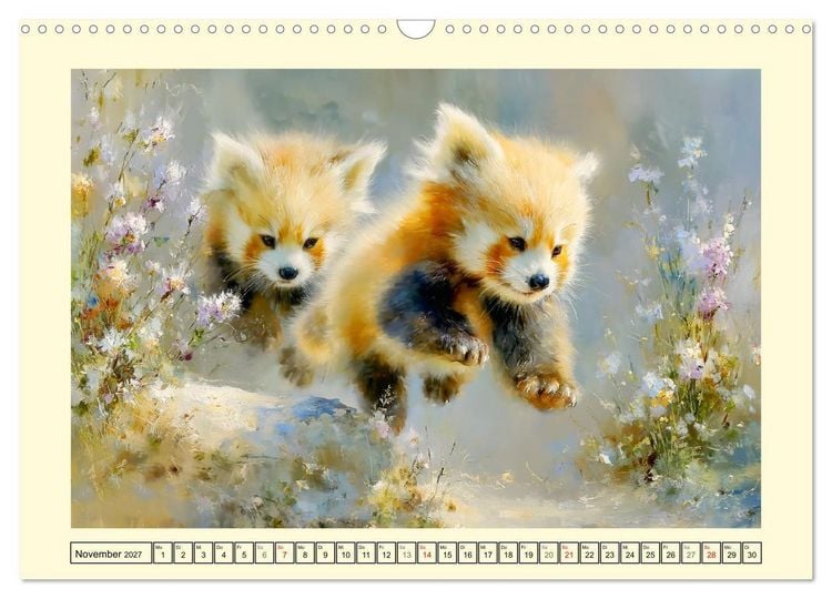Produktbild: Rote Pandas. Kleine Abenteurer im sanften Waldlicht (Wandkalender 2027 DIN A3 quer), CALVENDO Monatskalender