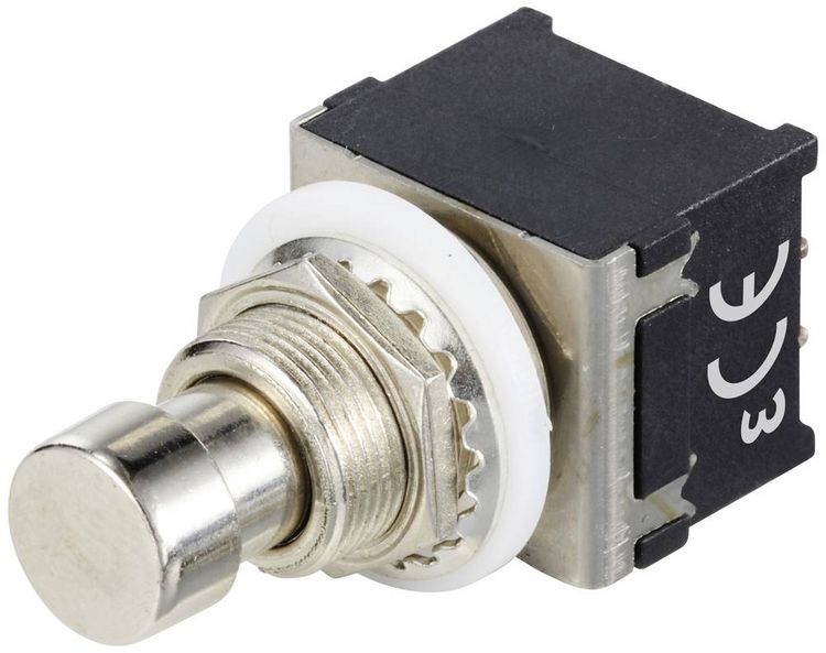Produktbild: TRU COMPONENTS TC-12193712 Druckschalter 3P2T mit geradem Stift Schaltstrom (max.): 4 A 1 St.