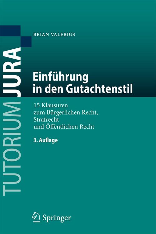 Produktbild: Einf&uuml;hrung in den Gutachtenstil