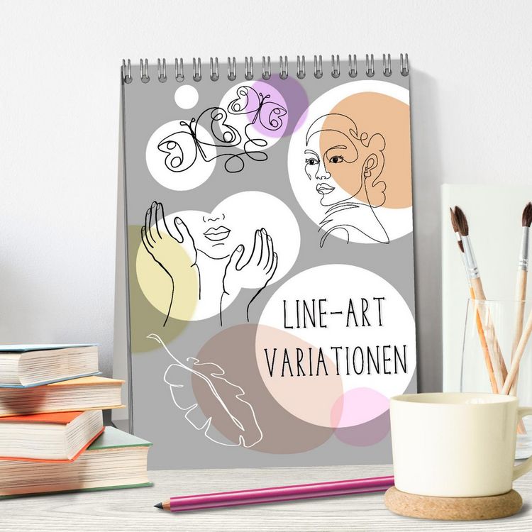 Produktbild: Line-Art Variationen (Tischkalender 2026 DIN A5 hoch), CALVENDO Monatskalender