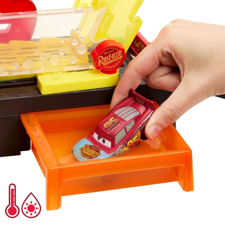 Produktbild: Disney Pixar Cars Autowaschanlagen-Spielset f&uuml;r Rennwagen und Lightning McQueen mit Farbwechseleffekt