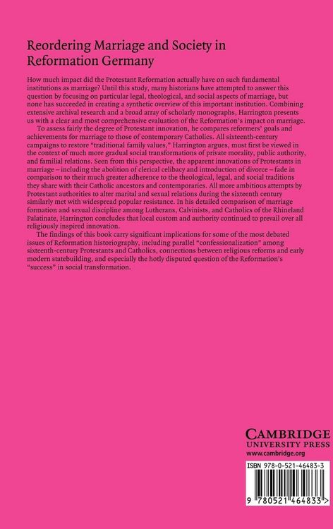 Produktbild: Reordering Marriage and Society in Reformation Germany