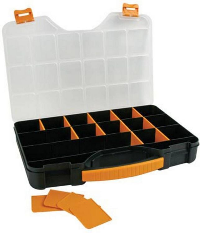 Produktbild: Velleman OMR13 Sortimentskasten (L x B x H) 326 x 257 x 48mm Anzahl F&auml;cher: 18 Inhalt 1St.