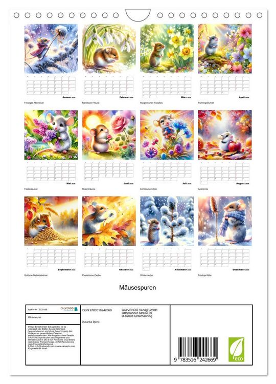 Produktbild: M&auml;usespuren (Wandkalender 2026 DIN A4 hoch), CALVENDO Monatskalender