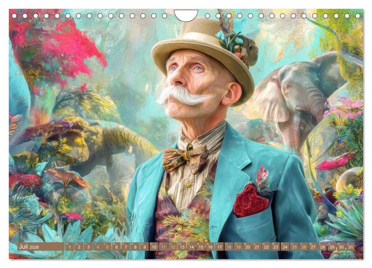 Produktbild: Dandy und Retro Vintage - Portraits mit Humor (Wandkalender 2026 DIN A4 quer), CALVENDO Monatskalender