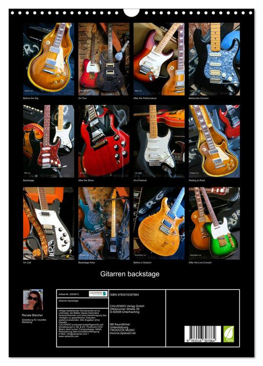 Produktbild: Gitarren backstage (Wandkalender 2026 DIN A3 hoch), CALVENDO Monatskalender