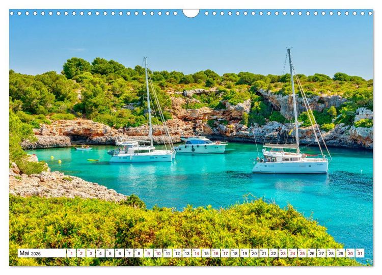Produktbild: Mallorca - Sch&ouml;ne Impressionen der Insel (Wandkalender 2026 DIN A3 quer), CALVENDO Monatskalender