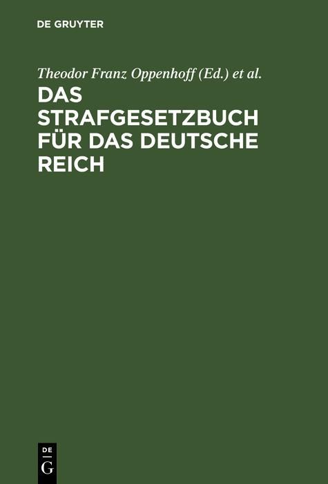 Produktbild: Das Strafgesetzbuch f&uuml;r das Deutsche Reich