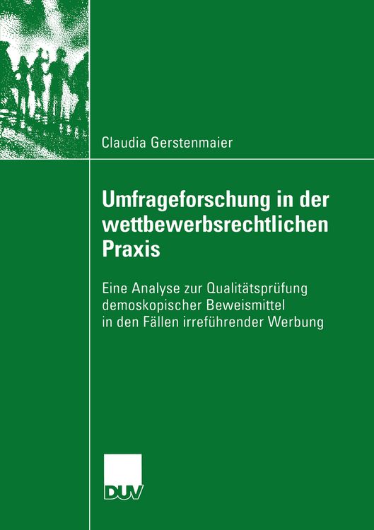 Bild vom Artikel Umfrageforschung in der wettbewerbsrechtlichen Praxis vom Autor Claudia Gerstenmaier
