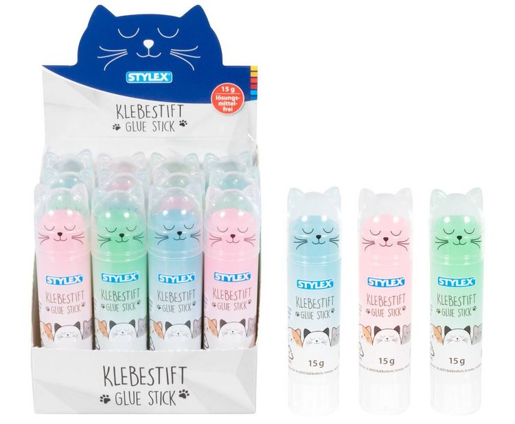 Produktbild: Klebestift farbig Paste 15g Katze im Dspl.