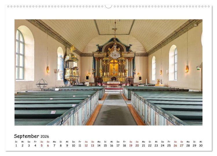 Produktbild: Schwedische Kirchen auf dem St.Olavsweg (hochwertiger Premium Wandkalender 2026 DIN A2 quer), Kunstdruck in Hochglanz