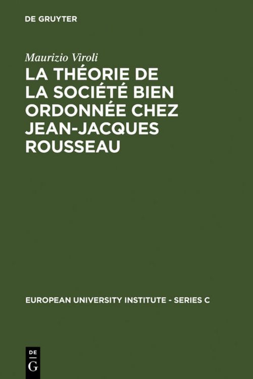 Produktbild: La th&eacute;orie de la soci&eacute;t&eacute; bien ordonn&eacute;e chez Jean-Jacques Rousseau