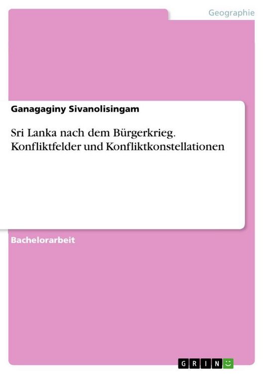 Produktbild: Sri Lanka nach dem B&uuml;rgerkrieg. Konfliktfelder und Konfliktkonstellationen