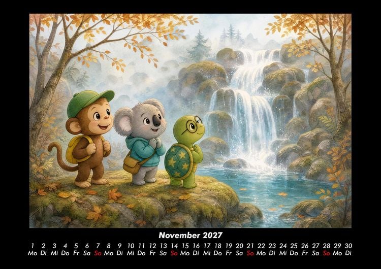 Produktbild: Wasserf&auml;lle der Fantasie mit Milo, Kiki & Taz 2027 Fotokalender DIN A3
