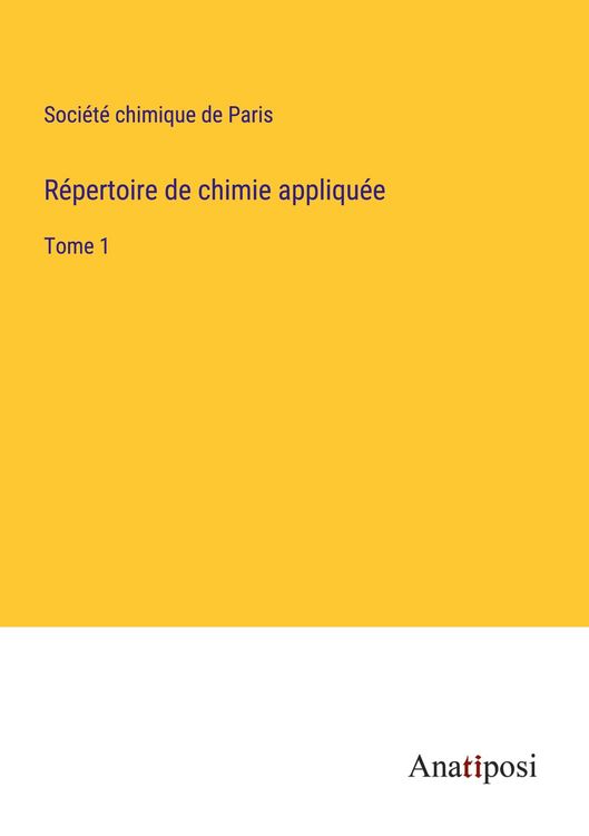 Produktbild: R&eacute;pertoire de chimie appliqu&eacute;e
