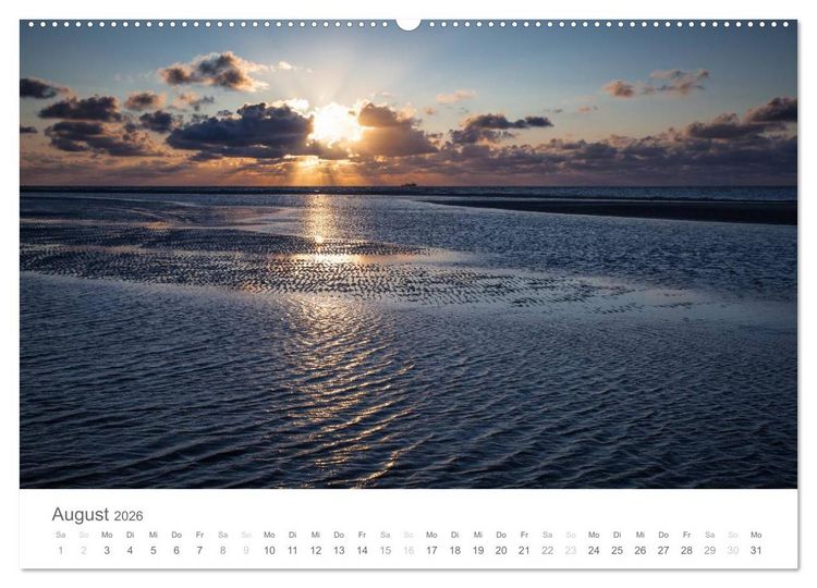 Produktbild: Nordfriesische Inselwelt - Bunte Watt- und Wolkenlandschaften (Wandkalender 2026 DIN A2 quer), CALVENDO Monatskalender