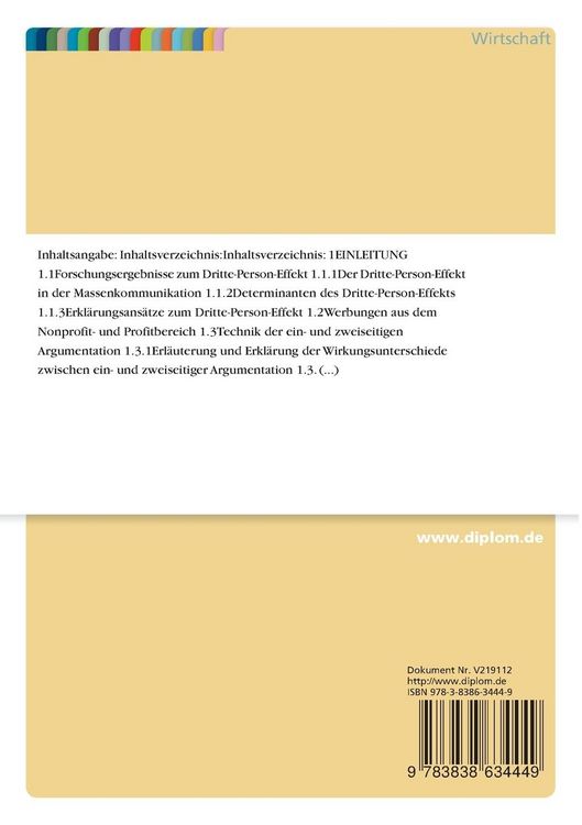 Produktbild: Der Dritte-Person-Effekt in der Werbung