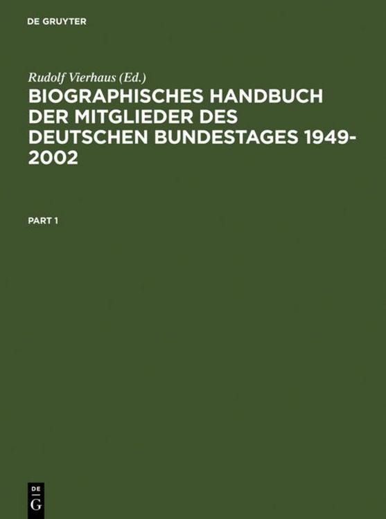 Produktbild: Biographisches Handbuch der Mitglieder des Deutschen Bundestages 1949-2002