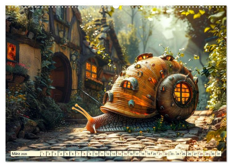 Produktbild: My home is my castle - flotte Schnecken unterwegs (Wandkalender 2026 DIN A2 quer), CALVENDO Monatskalender