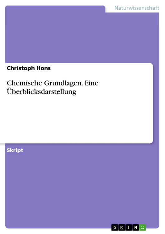Produktbild: Chemische Grundlagen