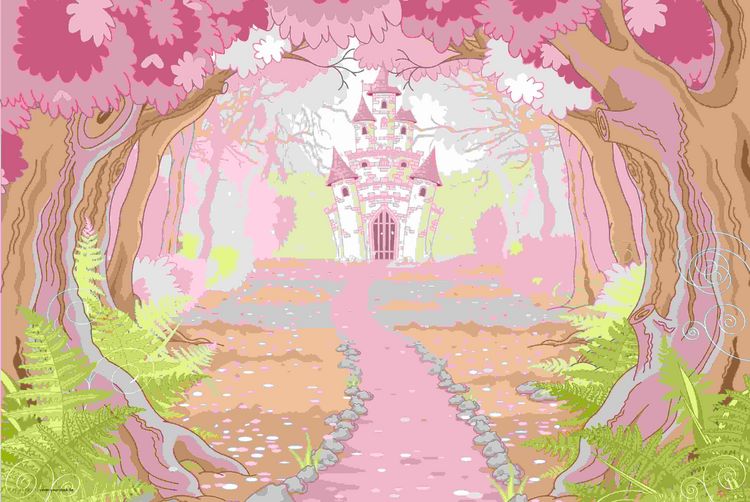 Produktbild: Cover-your-desk Schreibtischunterlage f&uuml;r Kinder und Erwachsene M&auml;rchenschloss im rosa Zauberwald, aus hochwertigem Vinyl , 60 x 40 cm